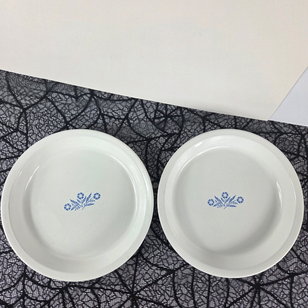 Vintage Corning Ware Blue Cornflower 9 Inch Pie Plate P-309 Set of 2